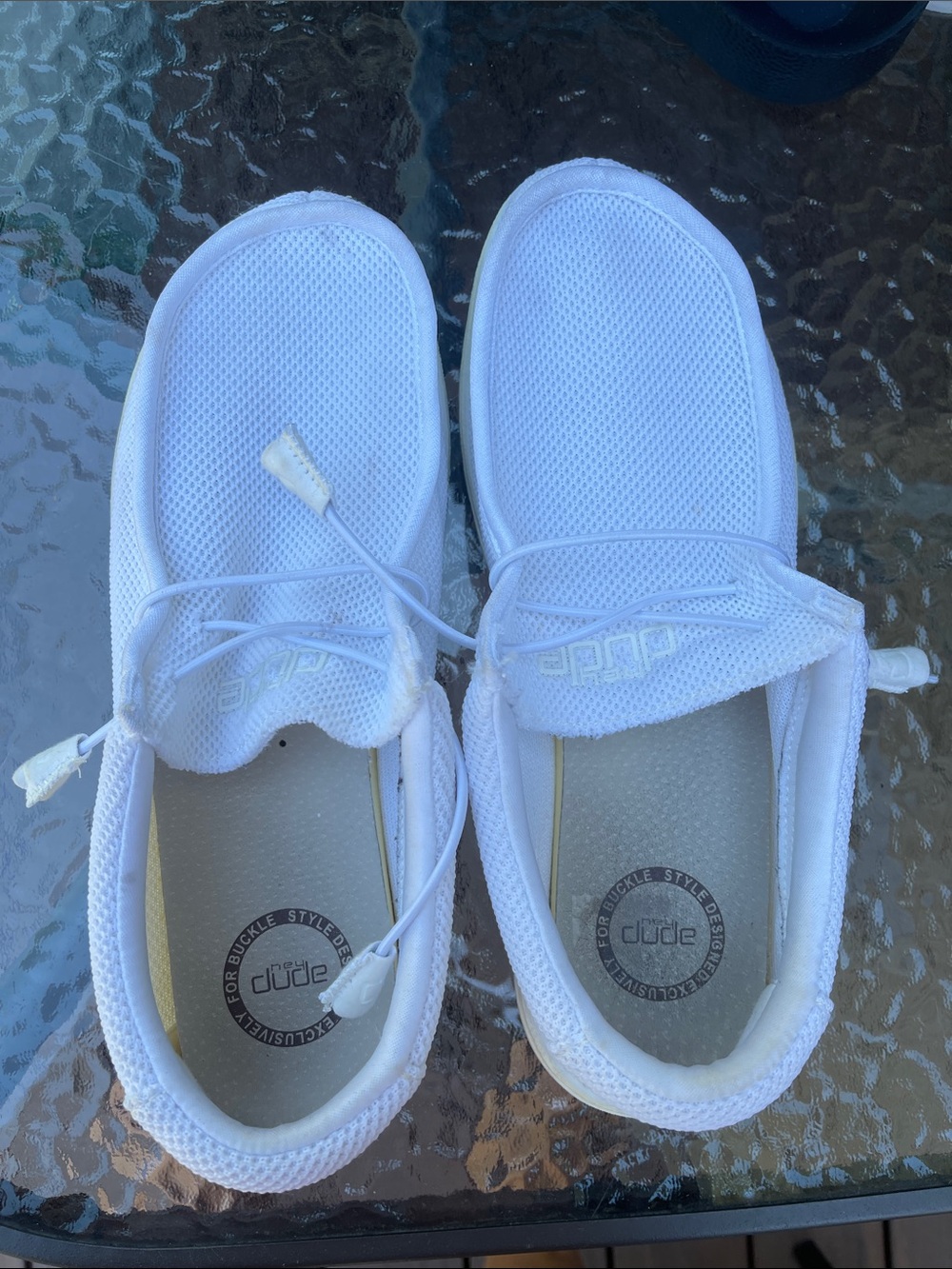 Hey Dude White Mesh Slip-On Loafers